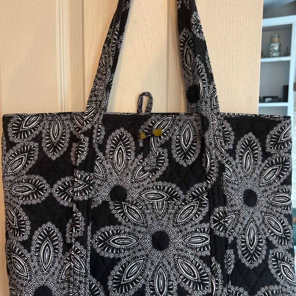 Vera Bradley Black and White Floral Tote